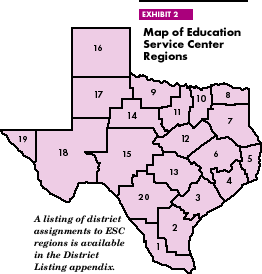 Exhibit 2: Map of Education Service Center Regions