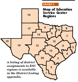 Exhibit 2: Map of Education Service Center Regions
